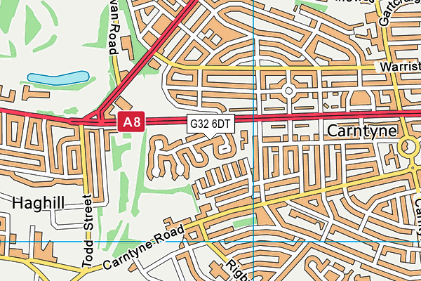 G32 6DT map - OS VectorMap District (Ordnance Survey)