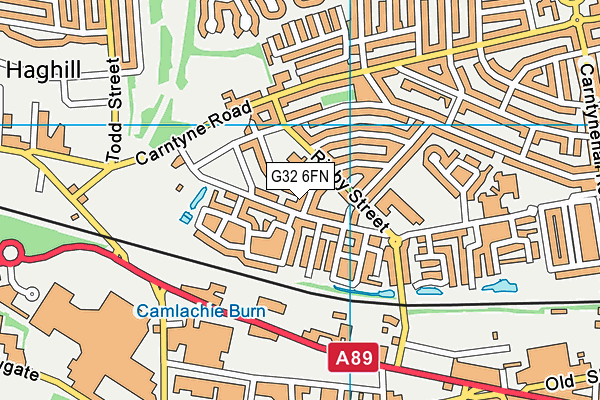 G32 6FN map - OS VectorMap District (Ordnance Survey)