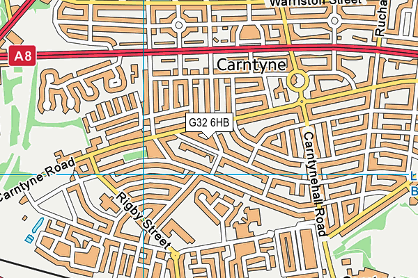 G32 6HB map - OS VectorMap District (Ordnance Survey)
