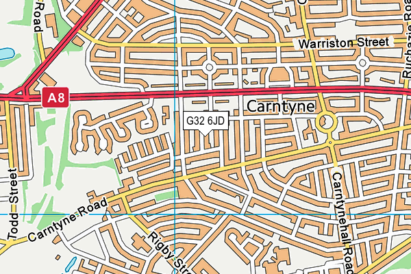 G32 6JD map - OS VectorMap District (Ordnance Survey)