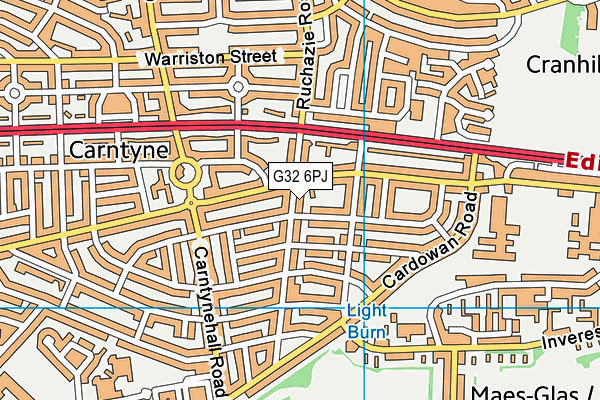 G32 6PJ map - OS VectorMap District (Ordnance Survey)