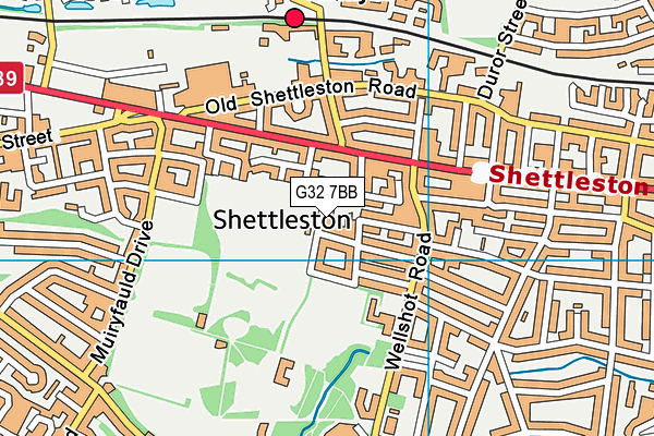 G32 7BB map - OS VectorMap District (Ordnance Survey)