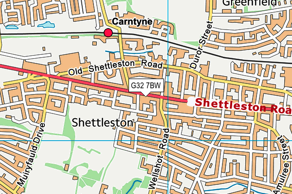 G32 7BW map - OS VectorMap District (Ordnance Survey) G32 7BW map - OS VectorMap District (Ordnance Survey)