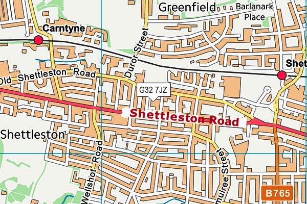 G32 7JZ map - OS VectorMap District (Ordnance Survey) G32 7JZ map - OS VectorMap District (Ordnance Survey)