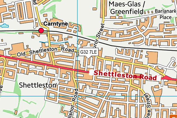 G32 7LE map - OS VectorMap District (Ordnance Survey) G32 7LE map - OS VectorMap District (Ordnance Survey)