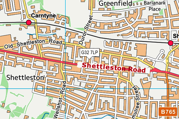 G32 7LP map - OS VectorMap District (Ordnance Survey)