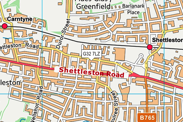 G32 7LZ map - OS VectorMap District (Ordnance Survey) G32 7LZ map - OS VectorMap District (Ordnance Survey)
