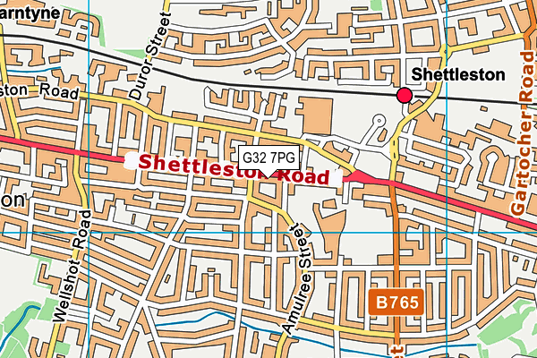 G32 7PG map - OS VectorMap District (Ordnance Survey)