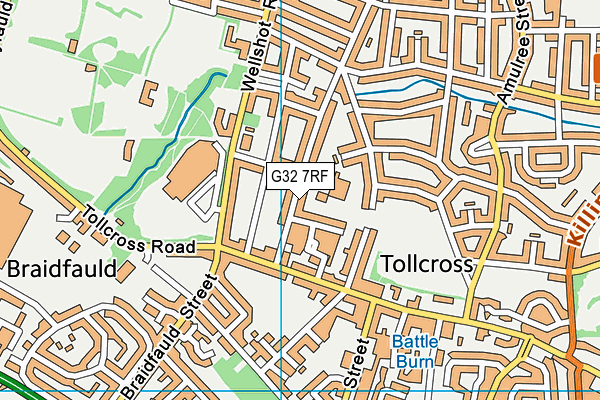 G32 7RF map - OS VectorMap District (Ordnance Survey) G32 7RF map - OS VectorMap District (Ordnance Survey)
