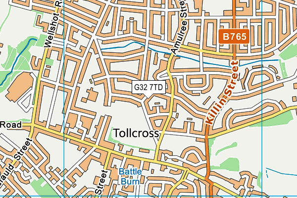 G32 7TD map - OS VectorMap District (Ordnance Survey) G32 7TD map - OS VectorMap District (Ordnance Survey)