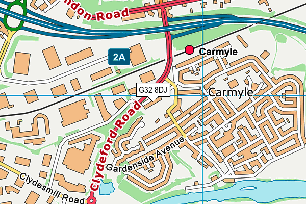 G32 8DJ map - OS VectorMap District (Ordnance Survey) G32 8DJ map - OS VectorMap District (Ordnance Survey)