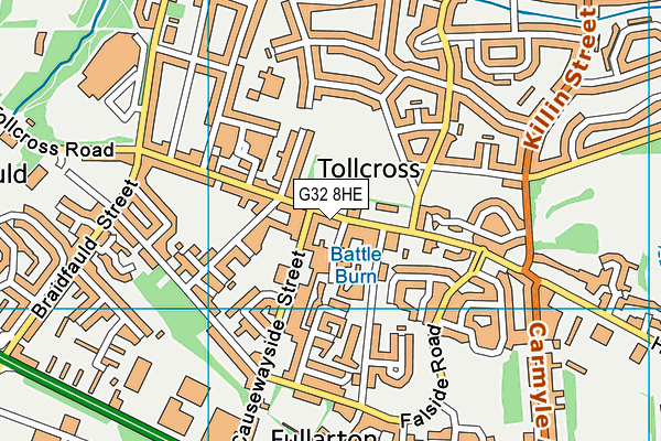 G32 8HE map - OS VectorMap District (Ordnance Survey)