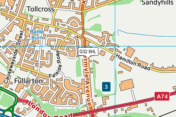 G32 8HL map - OS VectorMap District (Ordnance Survey)
