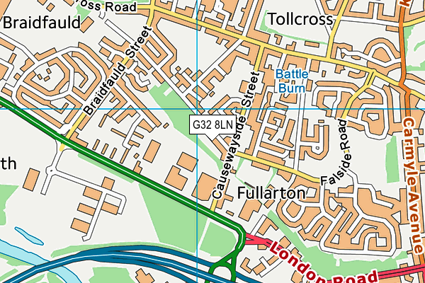G32 8LN map - OS VectorMap District (Ordnance Survey)