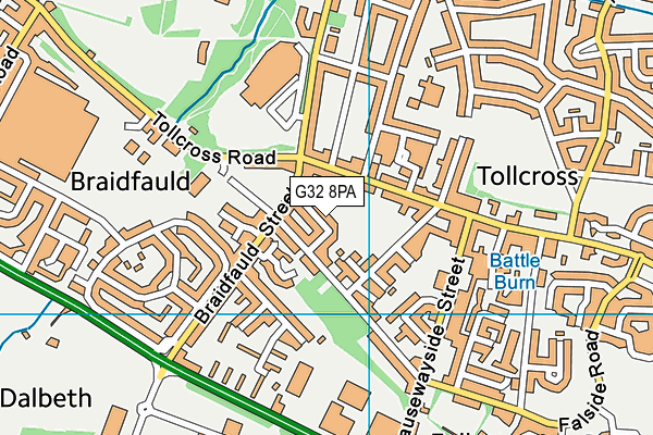 G32 8PA map - OS VectorMap District (Ordnance Survey)