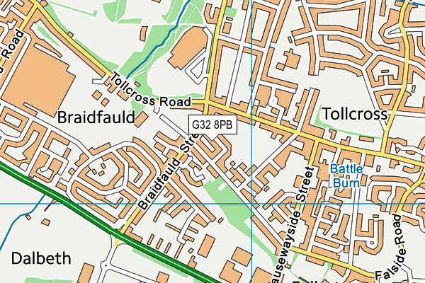 G32 8PB map - OS VectorMap District (Ordnance Survey)