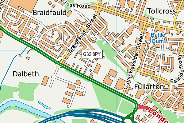 G32 8PY map - OS VectorMap District (Ordnance Survey)
