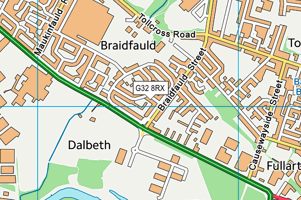 G32 8RX map - OS VectorMap District (Ordnance Survey)
