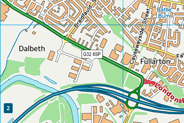 G32 8SP map - OS VectorMap District (Ordnance Survey) G32 8SP map - OS VectorMap District (Ordnance Survey)