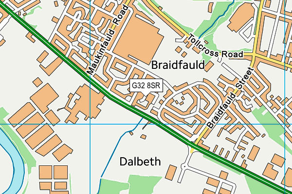 G32 8SR map - OS VectorMap District (Ordnance Survey)