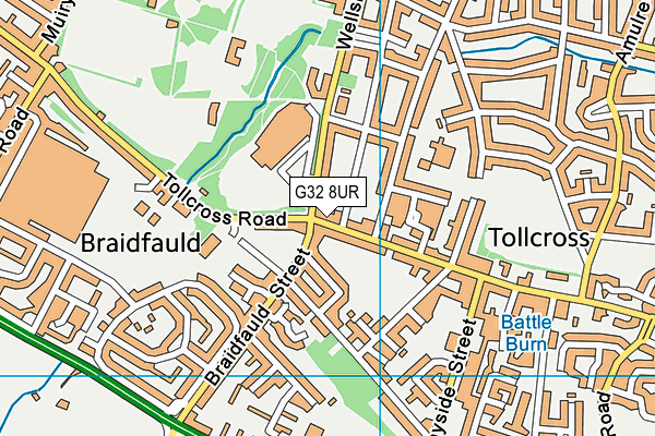 G32 8UR map - OS VectorMap District (Ordnance Survey)