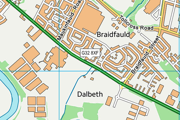 G32 8XF map - OS VectorMap District (Ordnance Survey)