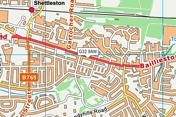 G32 9AW map - OS VectorMap District (Ordnance Survey)