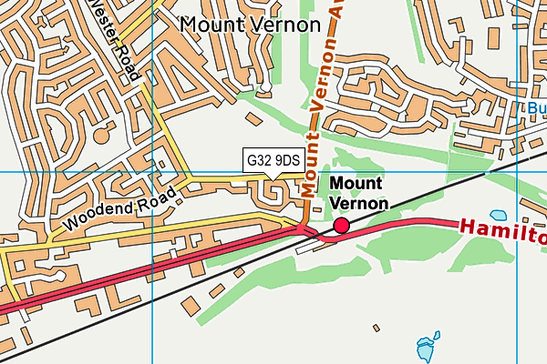 G32 9DS map - OS VectorMap District (Ordnance Survey)
