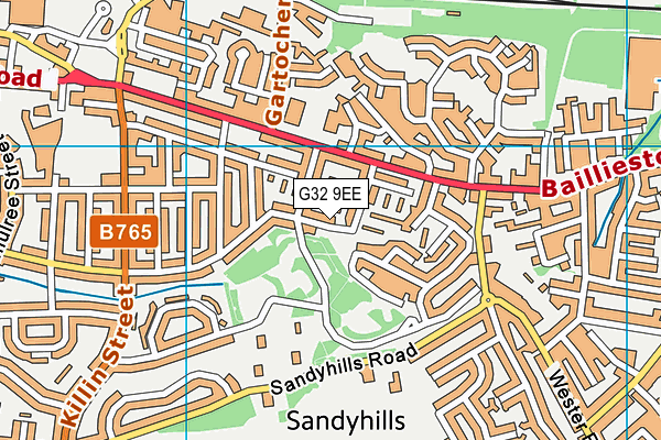 G32 9EE map - OS VectorMap District (Ordnance Survey)