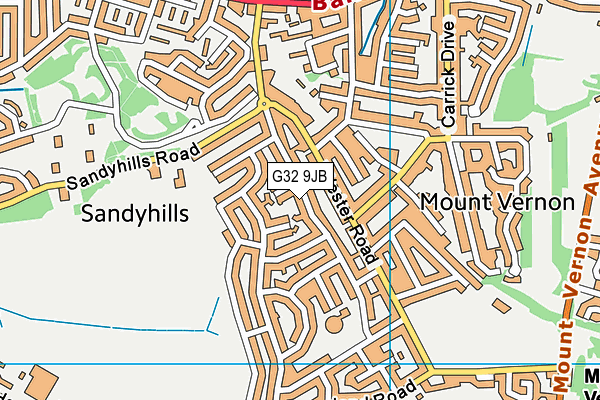 G32 9JB map - OS VectorMap District (Ordnance Survey) G32 9JB map - OS VectorMap District (Ordnance Survey)