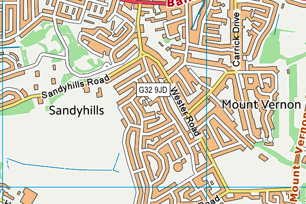 G32 9JD map - OS VectorMap District (Ordnance Survey) G32 9JD map - OS VectorMap District (Ordnance Survey)