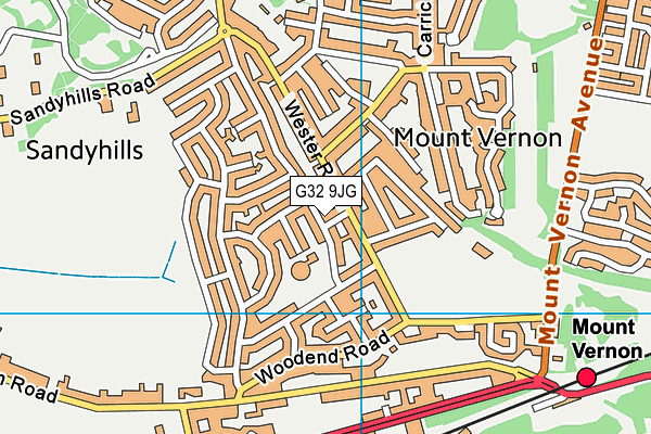 G32 9JG map - OS VectorMap District (Ordnance Survey) G32 9JG map - OS VectorMap District (Ordnance Survey)