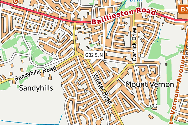 G32 9JN map - OS VectorMap District (Ordnance Survey) G32 9JN map - OS VectorMap District (Ordnance Survey)