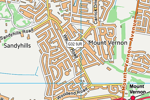 G32 9JR map - OS VectorMap District (Ordnance Survey) G32 9JR map - OS VectorMap District (Ordnance Survey)