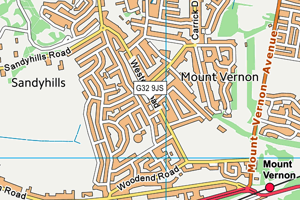G32 9JS map - OS VectorMap District (Ordnance Survey) G32 9JS map - OS VectorMap District (Ordnance Survey)