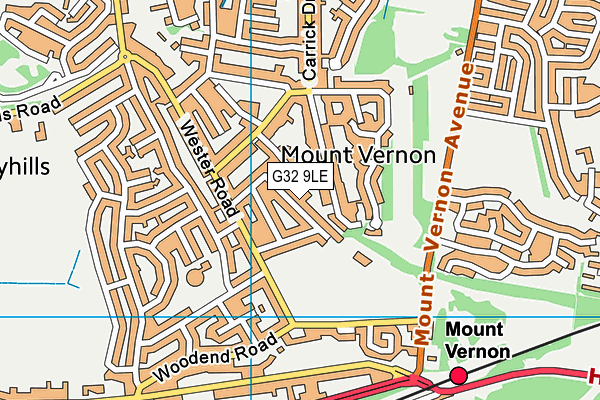 G32 9LE map - OS VectorMap District (Ordnance Survey) G32 9LE map - OS VectorMap District (Ordnance Survey)