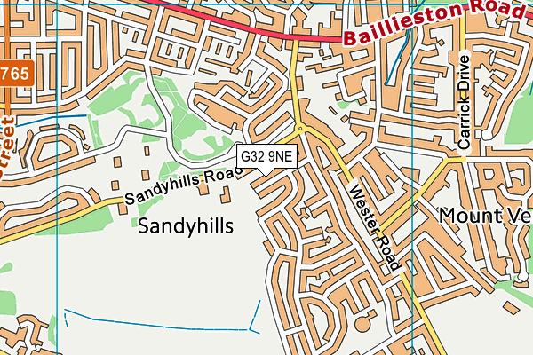 G32 9NE map - OS VectorMap District (Ordnance Survey)