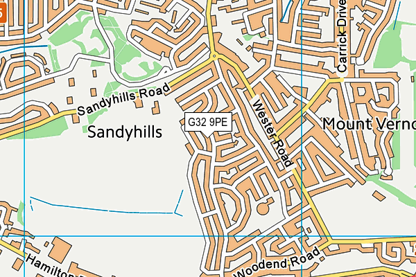 G32 9PE map - OS VectorMap District (Ordnance Survey)