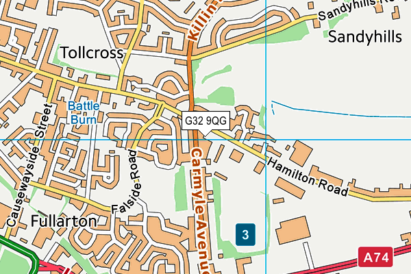 G32 9QG map - OS VectorMap District (Ordnance Survey) G32 9QG map - OS VectorMap District (Ordnance Survey)