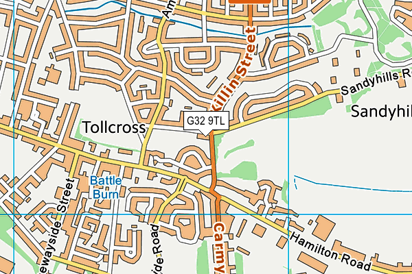 G32 9TL map - OS VectorMap District (Ordnance Survey) G32 9TL map - OS VectorMap District (Ordnance Survey)