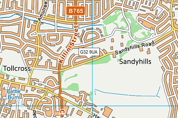 G32 9UA map - OS VectorMap District (Ordnance Survey) G32 9UA map - OS VectorMap District (Ordnance Survey)