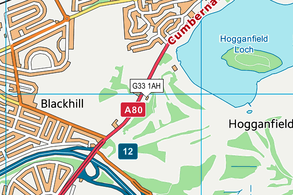 G33 1AH map - OS VectorMap District (Ordnance Survey)