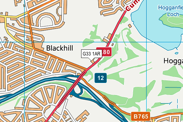 G33 1AR map - OS VectorMap District (Ordnance Survey)