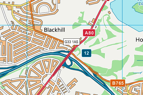 G33 1AS map - OS VectorMap District (Ordnance Survey)