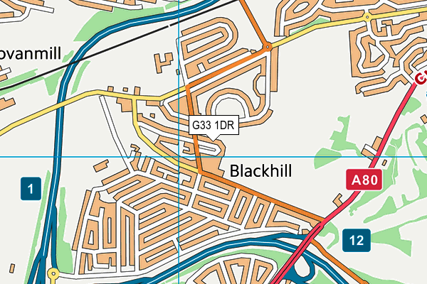 G33 1DR map - OS VectorMap District (Ordnance Survey)