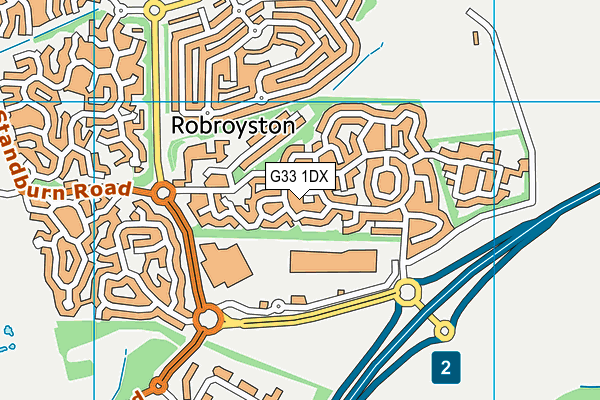 G33 1DX map - OS VectorMap District (Ordnance Survey)
