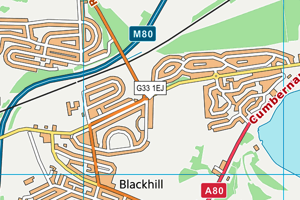 G33 1EJ map - OS VectorMap District (Ordnance Survey)