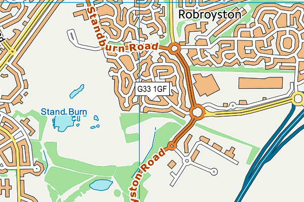 G33 1GF map - OS VectorMap District (Ordnance Survey)