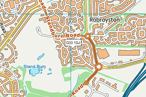 G33 1GJ map - OS VectorMap District (Ordnance Survey)