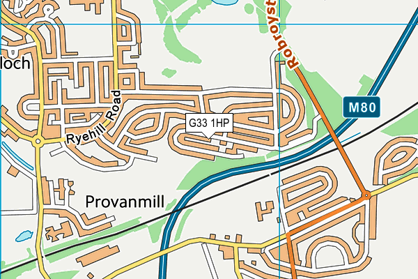 G33 1HP map - OS VectorMap District (Ordnance Survey)